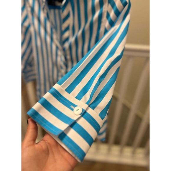 Foxcroft Women’s Heritage Non-Iron 100% Cotton 3/4 Sleeve Button Down Shirt  12P - Picture 3 of 9